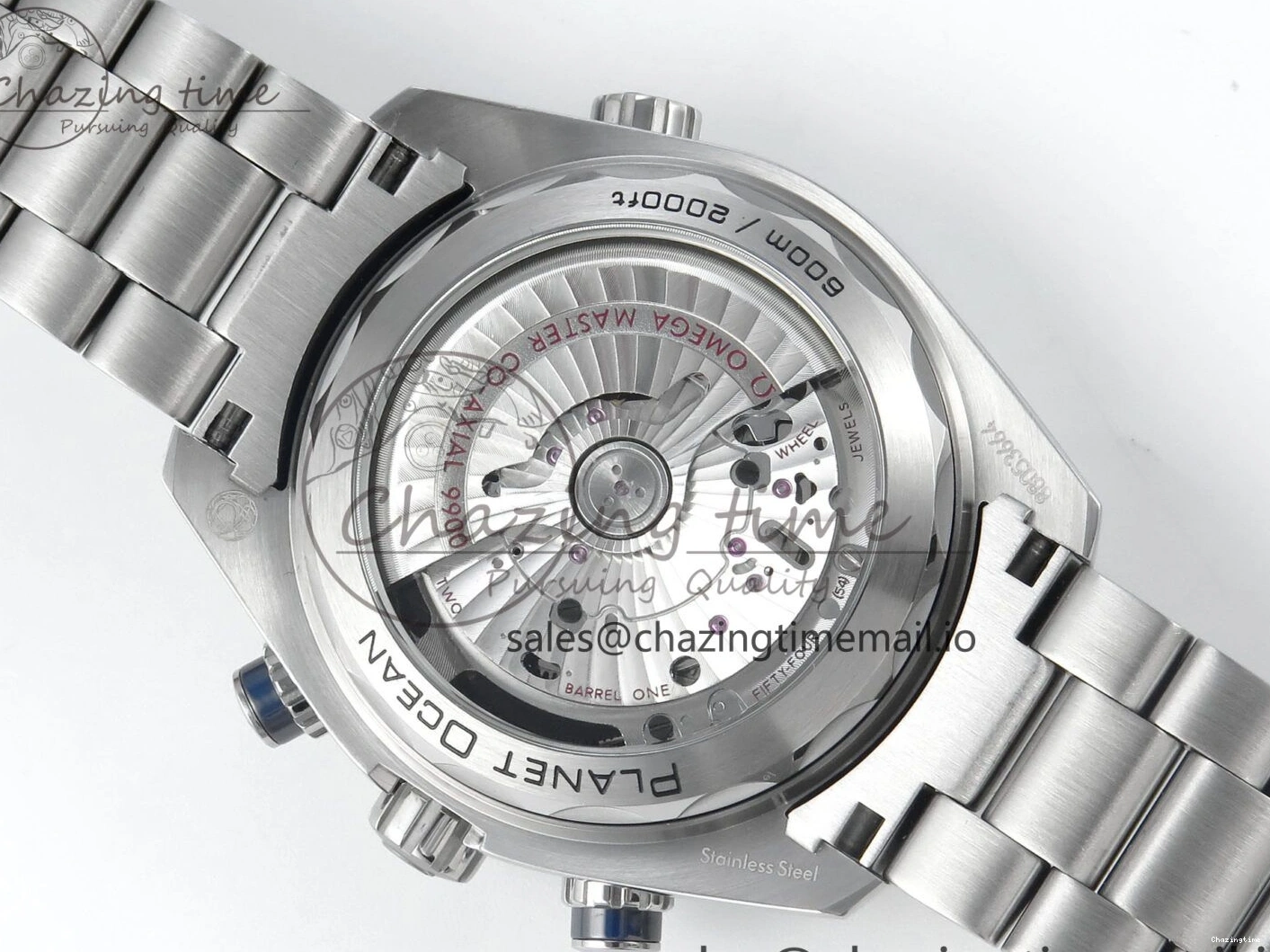 1231 FreshLook Planet Ocean Master Chronometer 600M 45.5mm SS SCF 1:1 Best Edition Black Bezel Black Dial on SS Bracelet A9900 Super Clone 7675